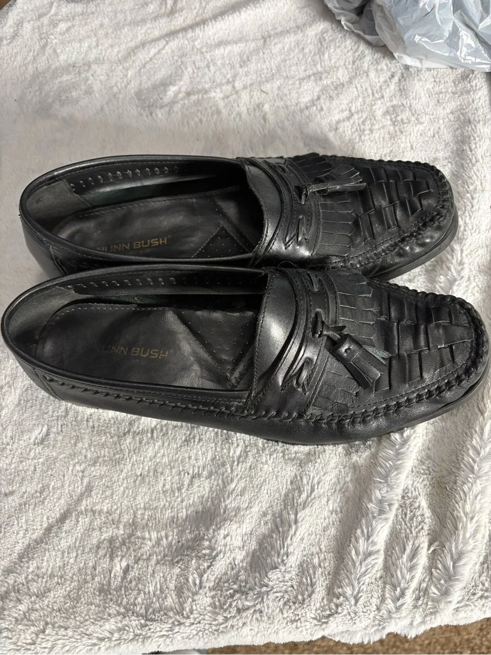 Nunn Bush Black Leather Tassel Kiltie Loafers